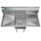 Koolmore 1 Compartment Stainless Steel NSF Commercial Kitchen Prep & Utility Sink with 2 Drainboards SA151512-15B3 - alternate 4